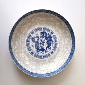 Blue Dragon / Phoenix Cheng's(Unmarked) White Jade Appetizer Bowl 1of2 New